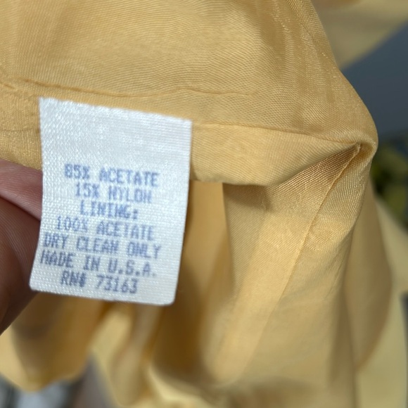 Vintage Spenser Jeremy Yellow Asymmetrical Button Front Midi Dress size 8 - Picture 11 of 11